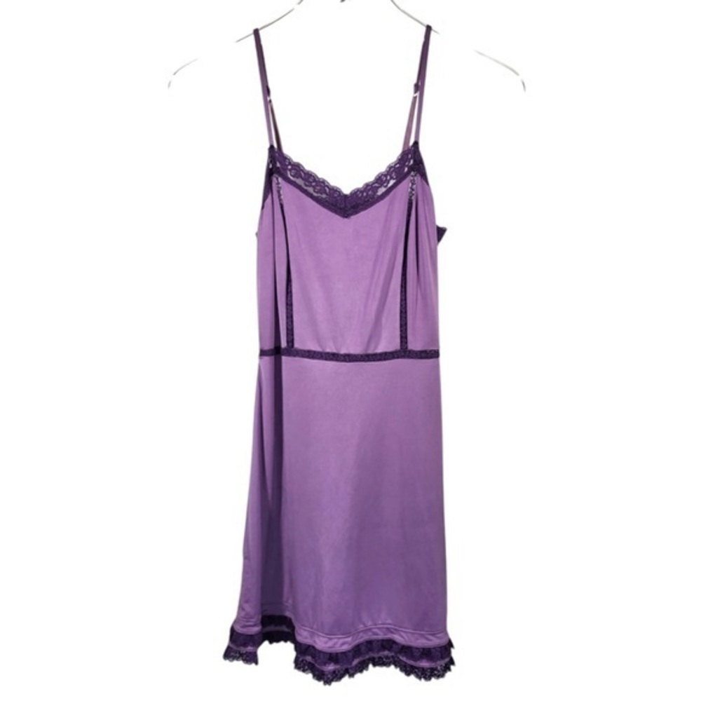 Intimately Free People Mini Slip Lace Trim Dress in Purple